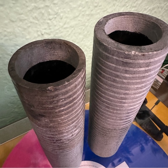 RARE ARMANI Casa Turned Stone Minimalist Design Flower Vases - Picture 5 of 8